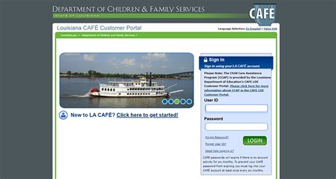 Welcome to the Louisiana CAFE Customer Portal, a state of Louisiana Department of Children and Family Services Website. Language Selection: ... Do you already have a Medicaid or My.La.gov User ID and Password? ... DCFS Customer Service Center: 1-888-LAHELPU (1-888-524-3578) EBT Card Customer Service: ...